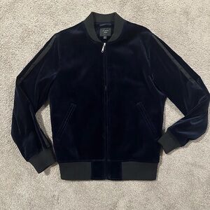 J.Crew Ludlow Velvet Bomber Jacket Blue S